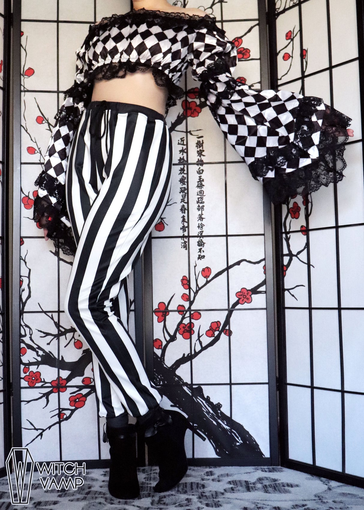 Harlequin Satin Flare Sleeve Peasant Top