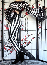 Harlequin Satin Flare Sleeve Peasant Top