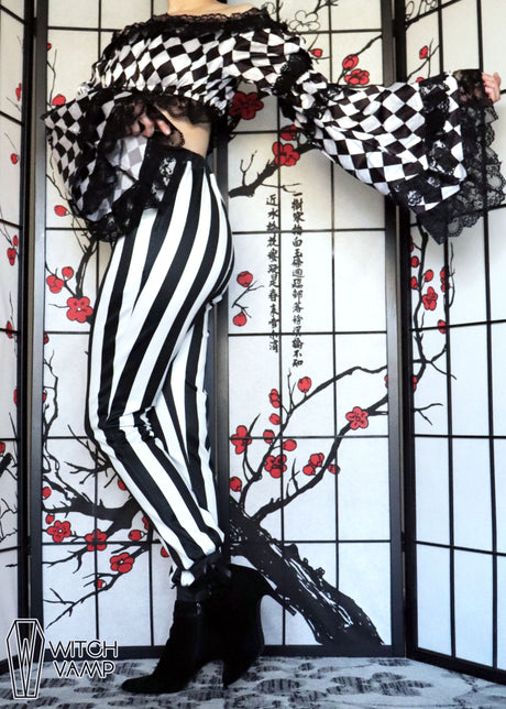 Harlequin Satin Flare Sleeve Peasant Top