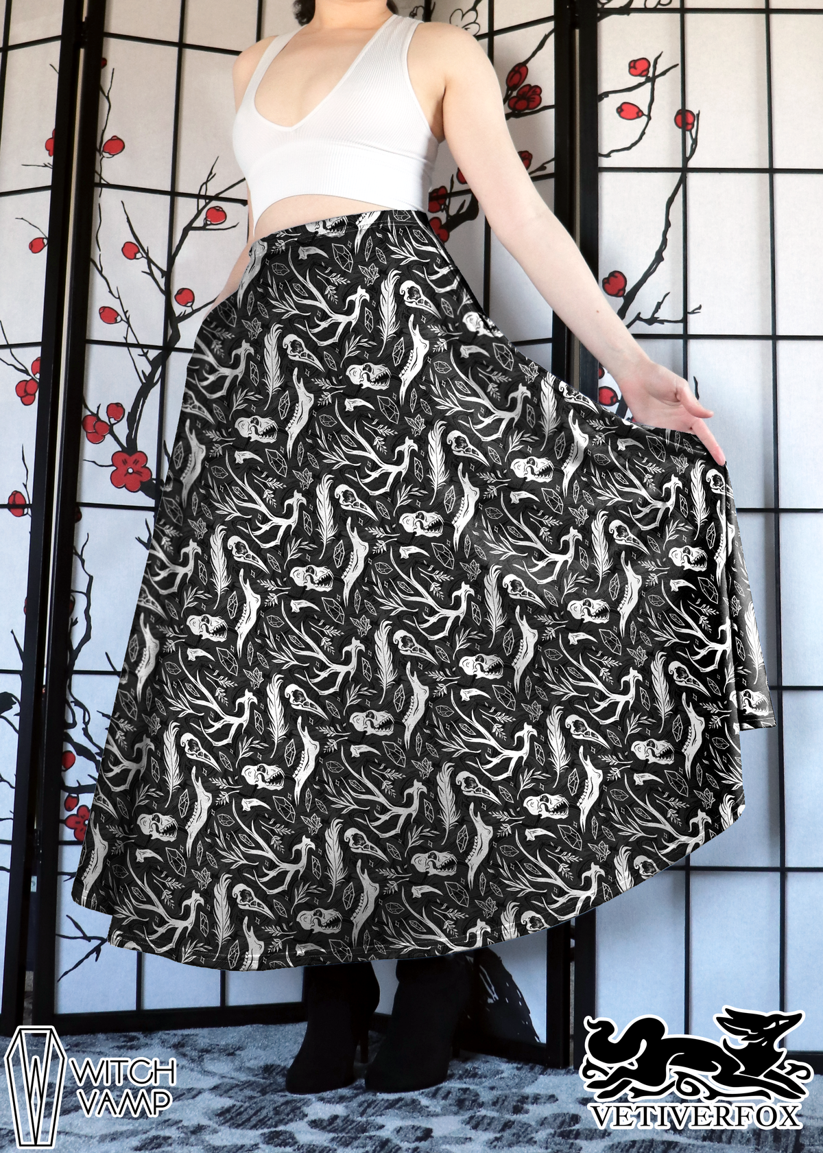 Bone Collector Maxi Skirt with Pockets