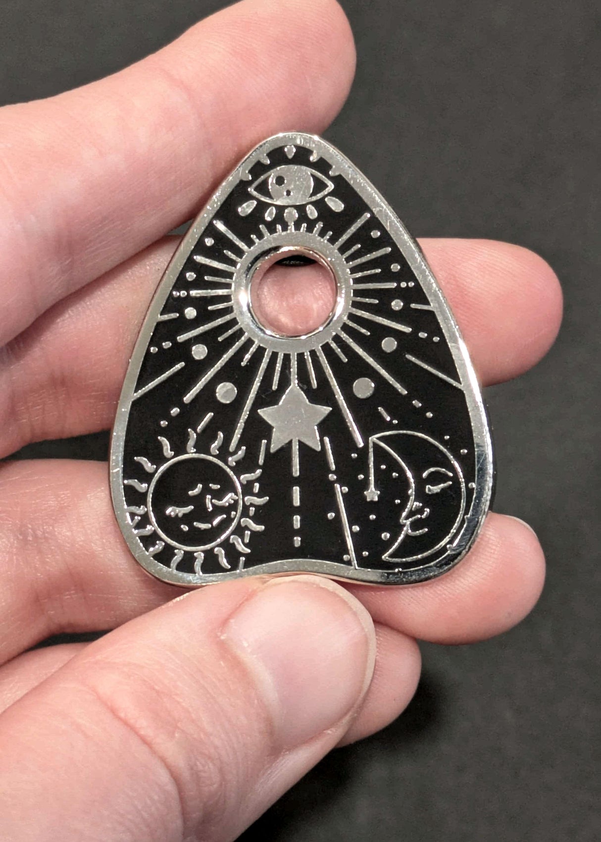 Black Planchette Enamel Pin