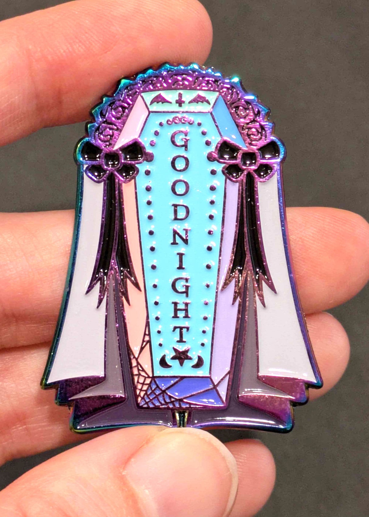 Pastel Goth Coffin Enamel Pin