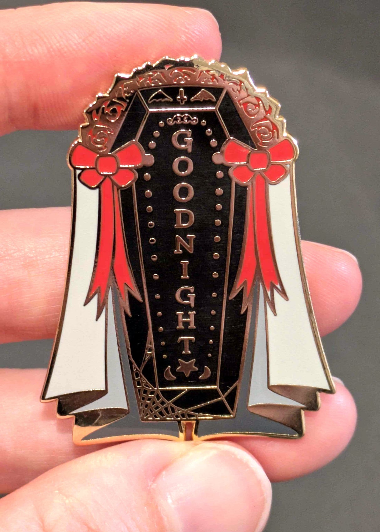 Gothic Coffin Enamel Pin