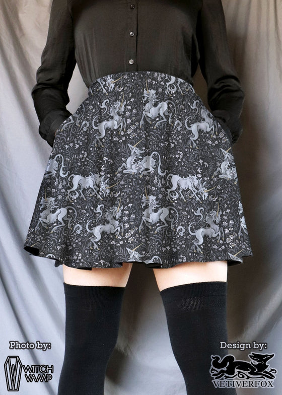 [Vetiverfox] Unicorn Tapestry Skater Skirt with Pockets
