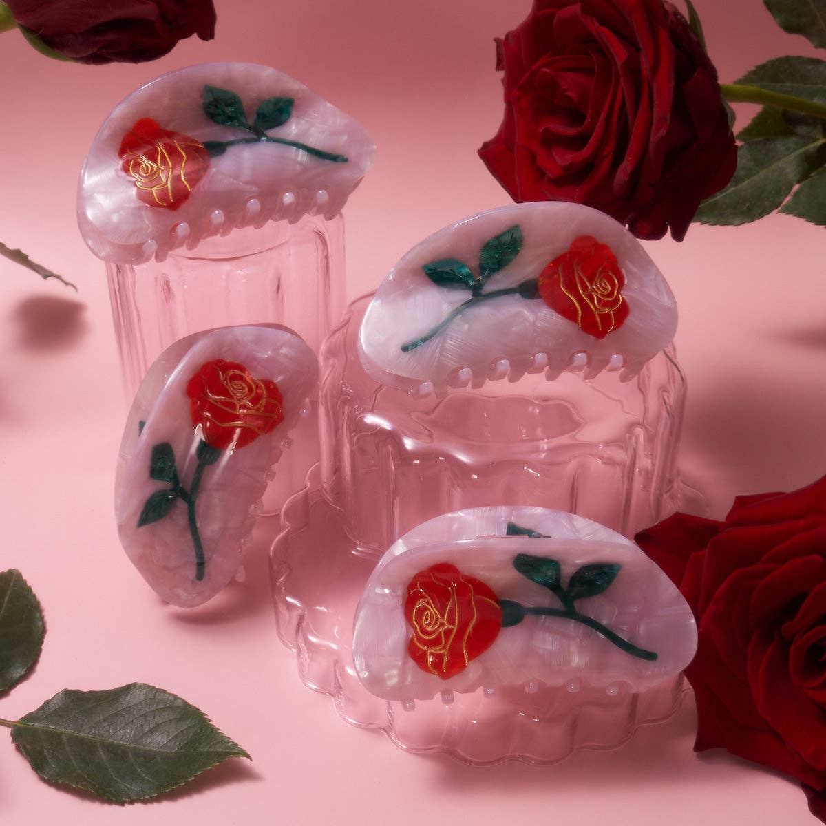 [Winona Irene] Red Rose Hair Claw Clip