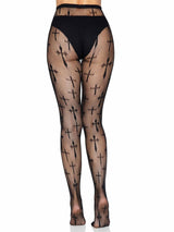 [Leg Avenue] Black "Worship Me" Fishnet Tights (One Size)