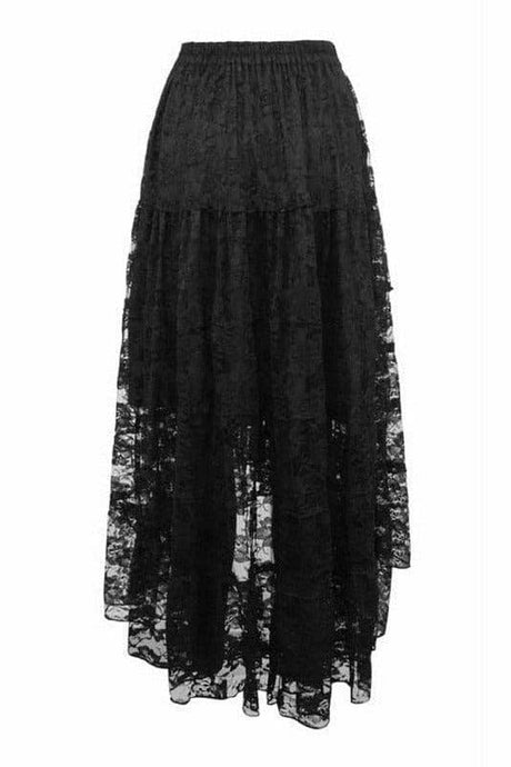 Black High-Low Lace Skirt
