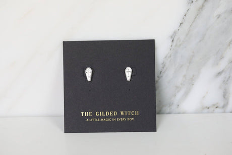 Coffin Stud Earrings - Gold / Silver