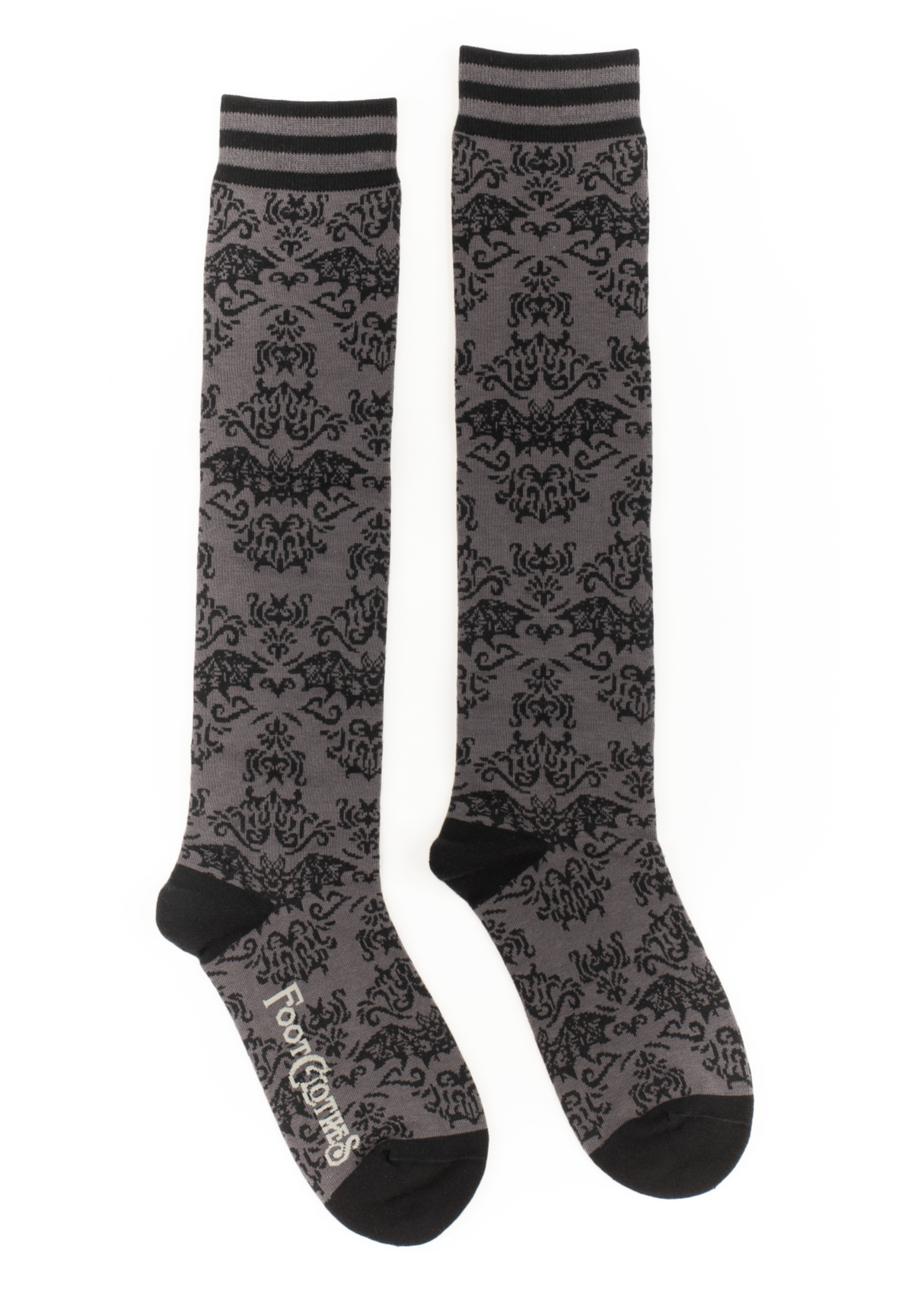 [FootClothes] Bat Damask Knee High Socks
