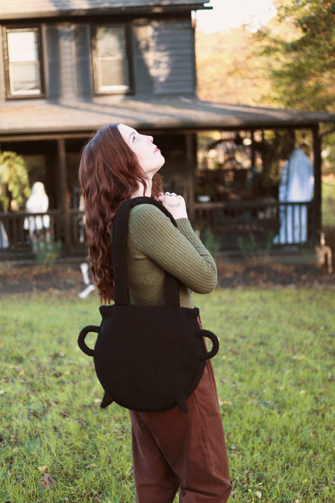 Cozy Black Cauldron Bag