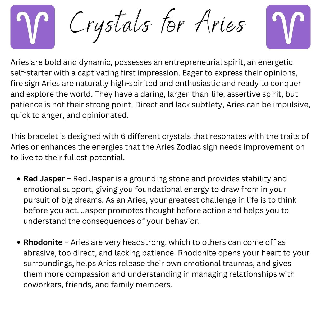 [Soul Charms] Aries Crystal Bracelet