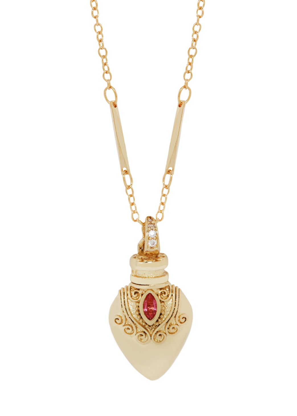 Gold Plated Vintage Potion Elixer Charm Necklace