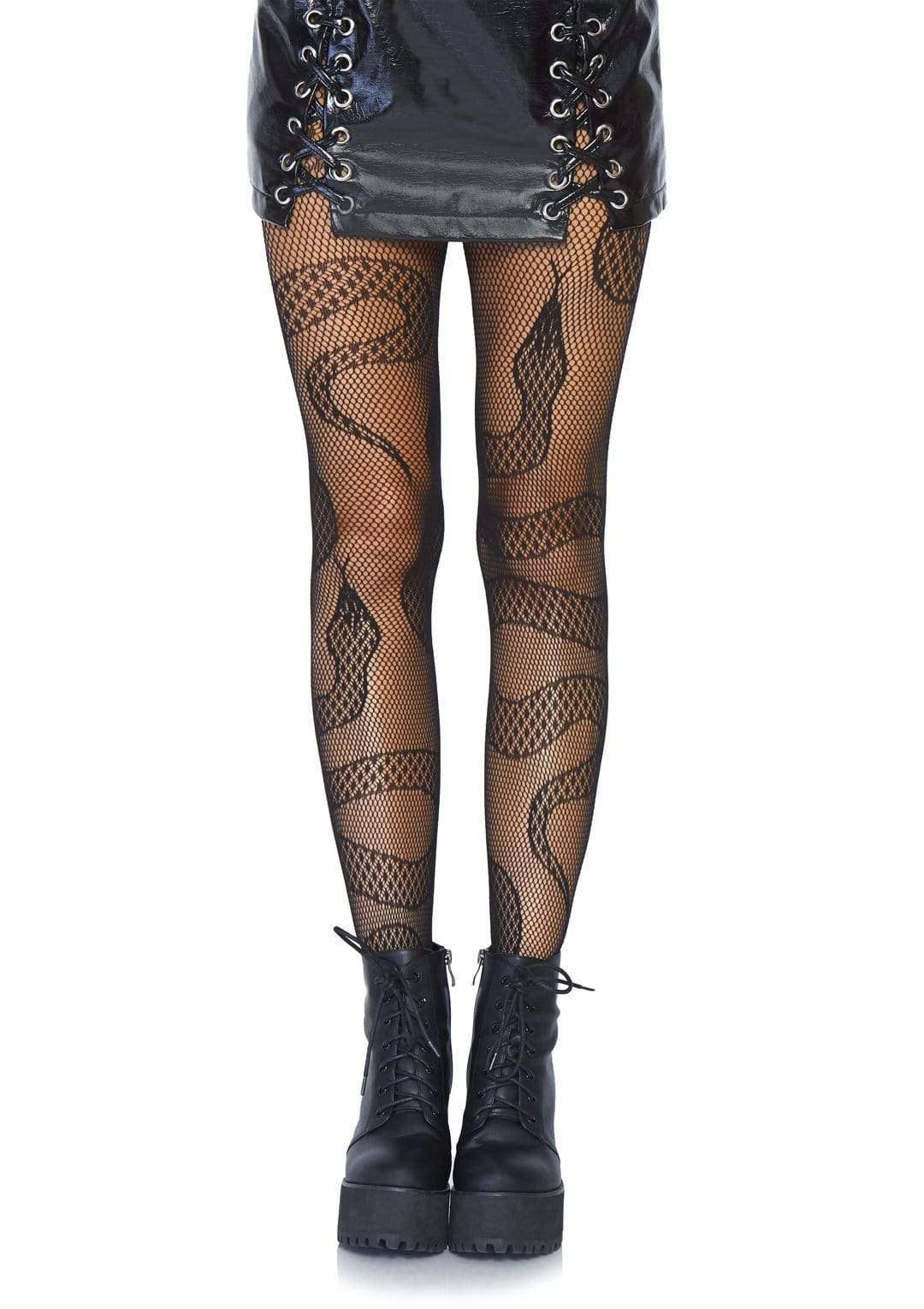 Black Snake Net Tights (One Size)