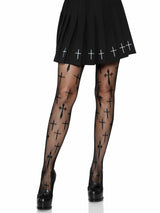 [Leg Avenue] Black "Worship Me" Fishnet Tights (One Size)