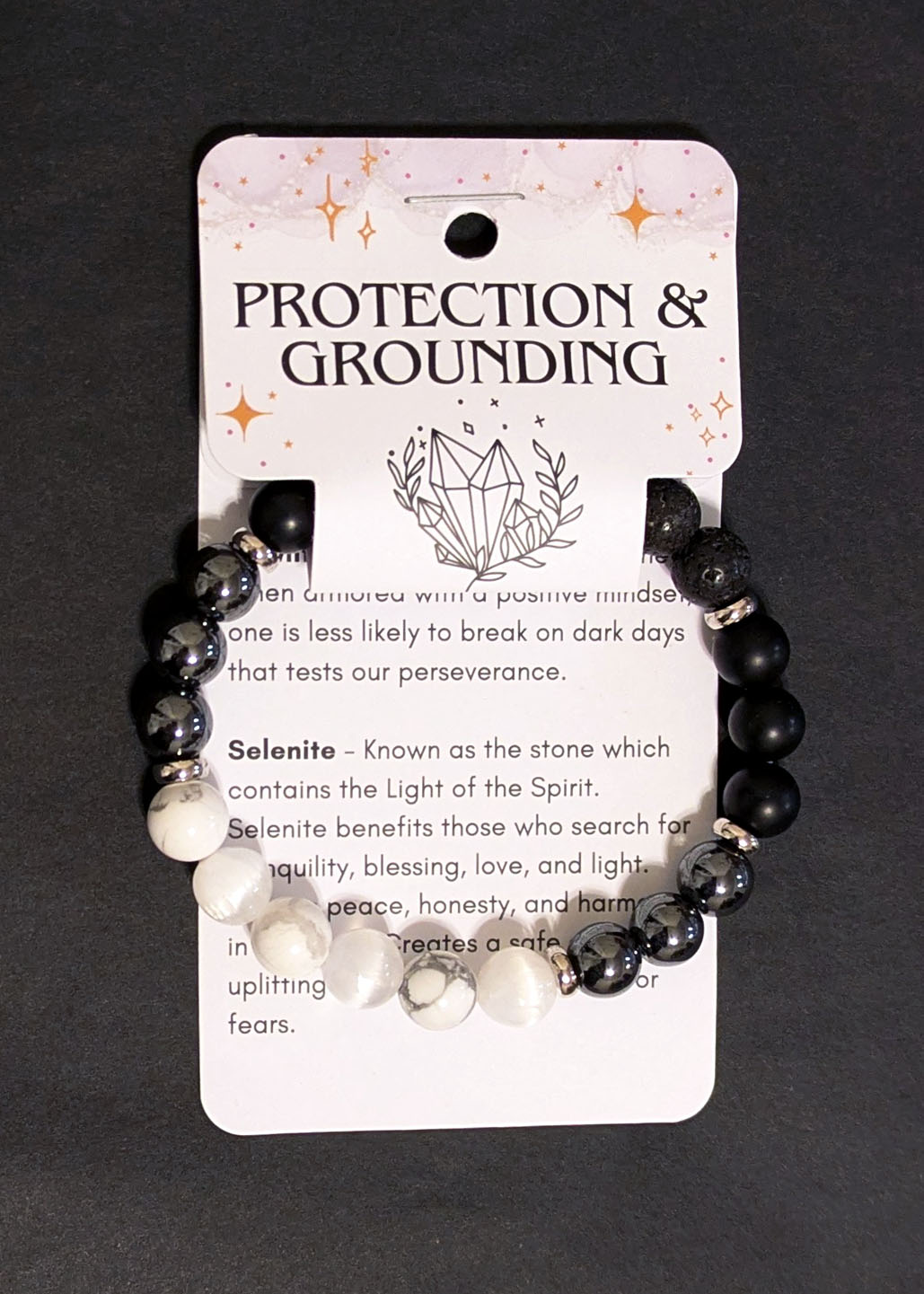 [Soul Charms] Black & White Crystal Bracelet
