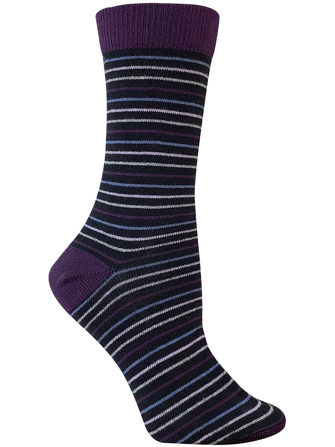 Plum Striped Crew Socks