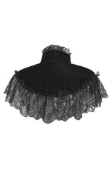 [Limited] Black Velvet & Lace Capelet