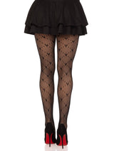 Black Heart Net Tights (One Size)