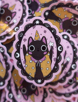 Cat Wizard Vinyl Sticker