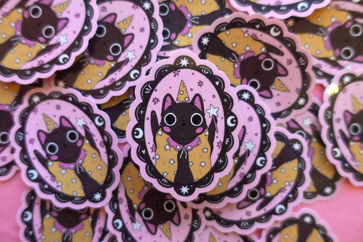Cat Wizard Vinyl Sticker