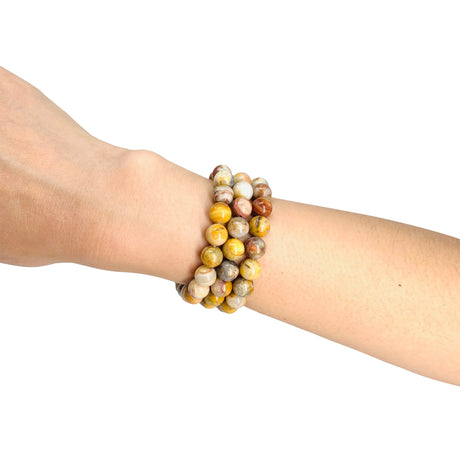 Crazy Lace Agate Crystal Bracelet