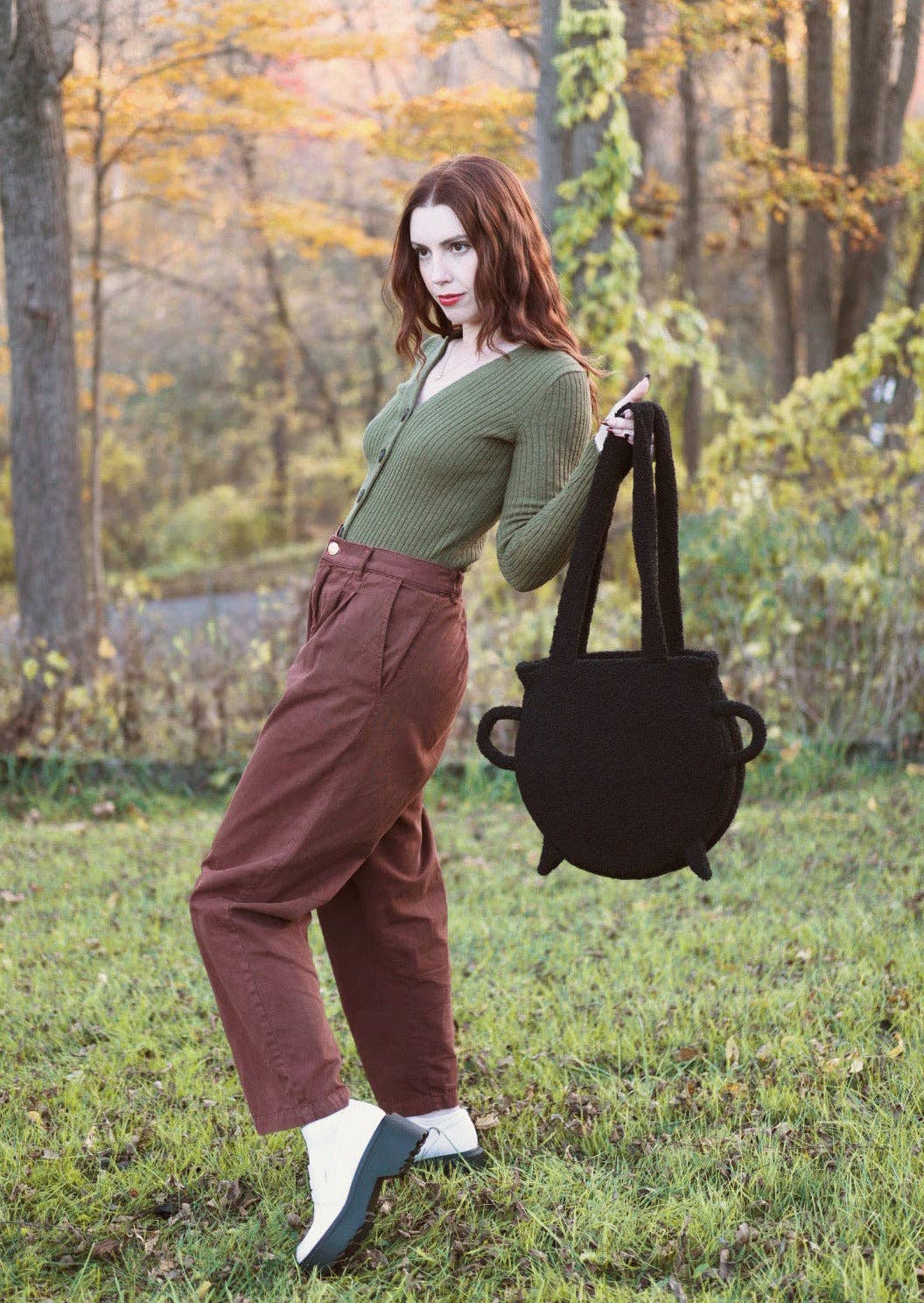 Cozy Black Cauldron Bag