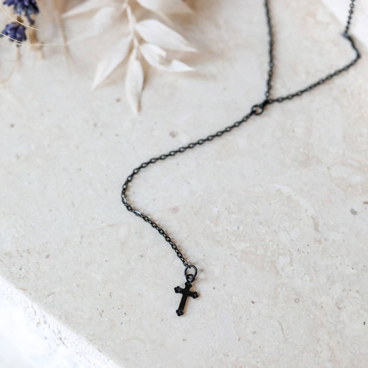 La Croix Noire "The Black Cross" Lariat Necklace