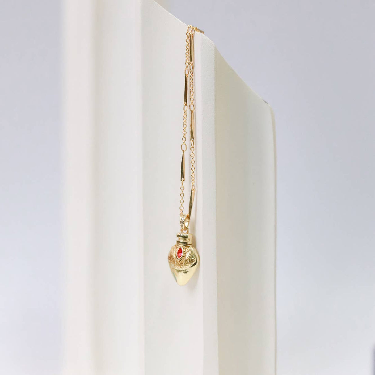 Gold Plated Vintage Potion Elixer Charm Necklace