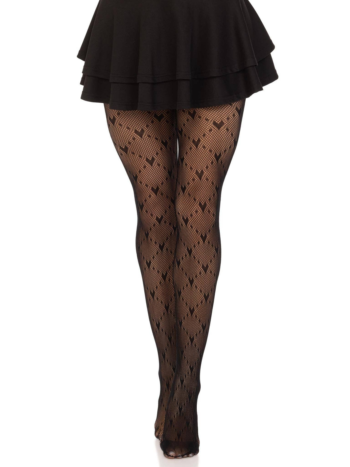 Black Heart Net Tights (One Size)