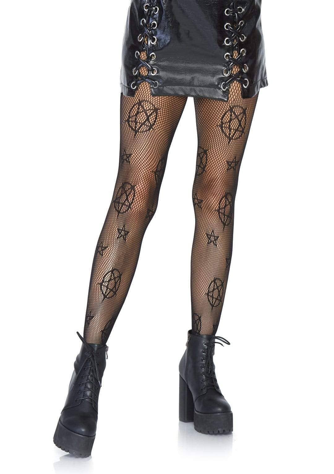 [Leg Avenue] Black "Occult" Fishnet Tights (One Size)