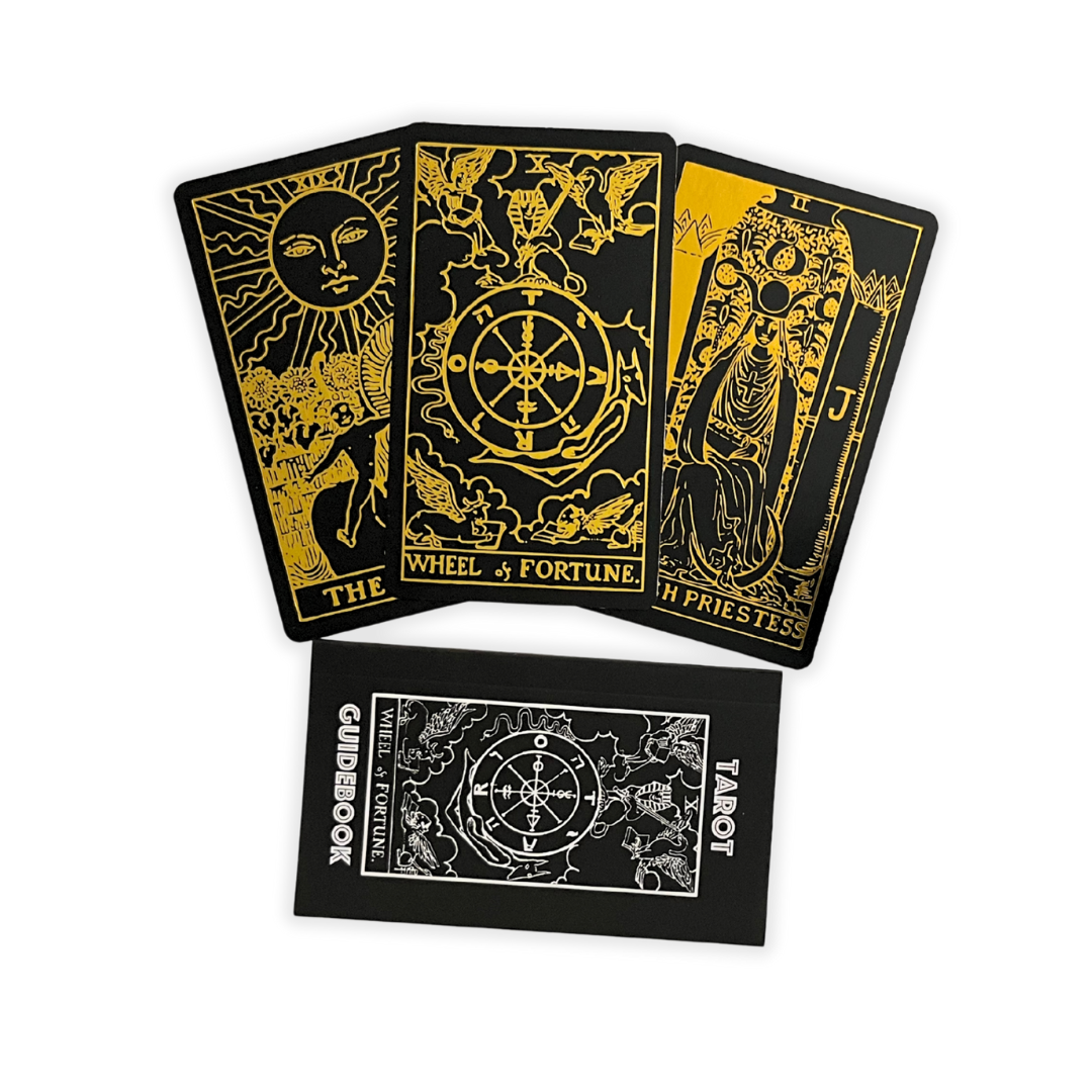 Black Gold Foil Tarot Deck & Guide