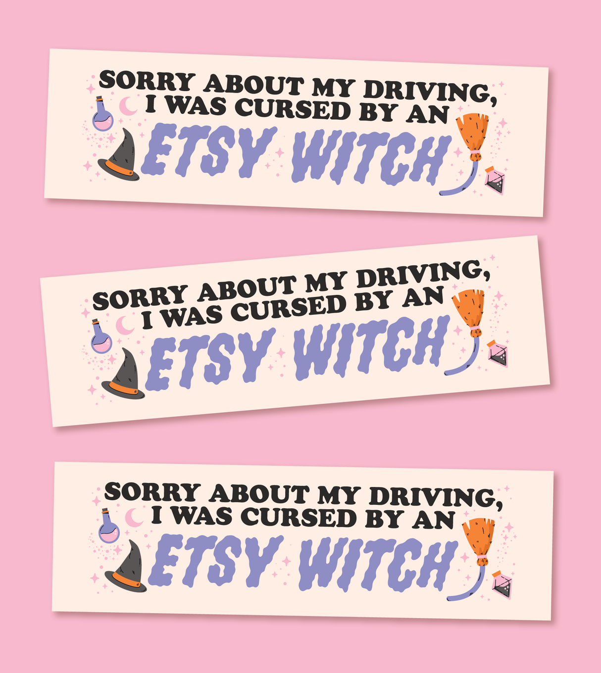 Etsy Witch's Curse MAGNETIC Bumper Sticker