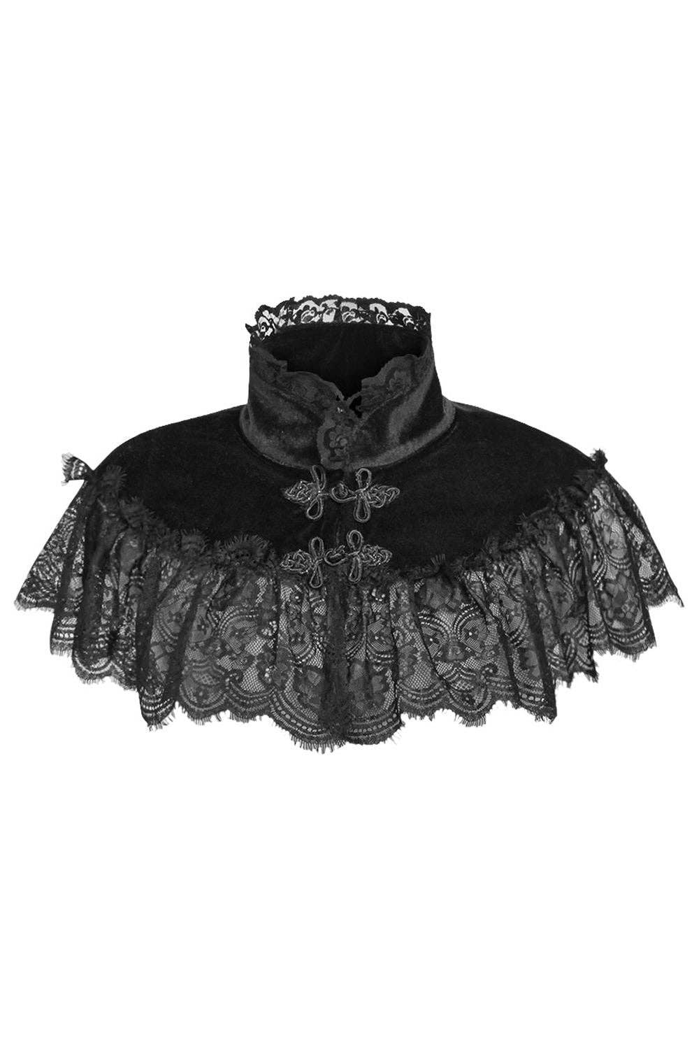 [Limited] Black Velvet & Lace Capelet