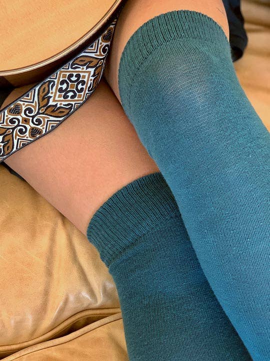 Teal Over the Knee Socks