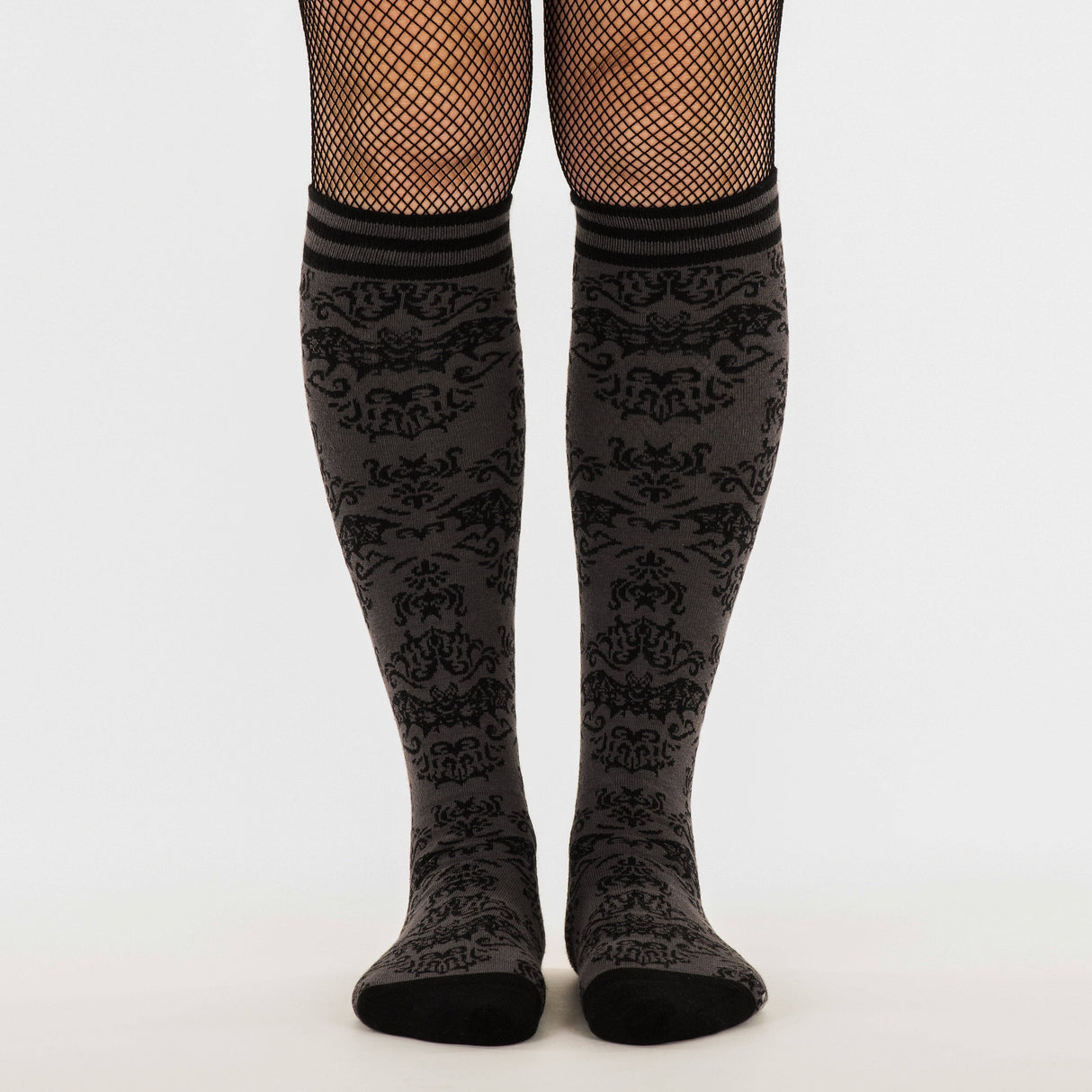 [FootClothes] Bat Damask Knee High Socks