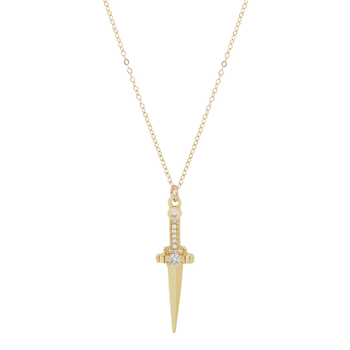 Golden Athame Dagger Charm Necklace