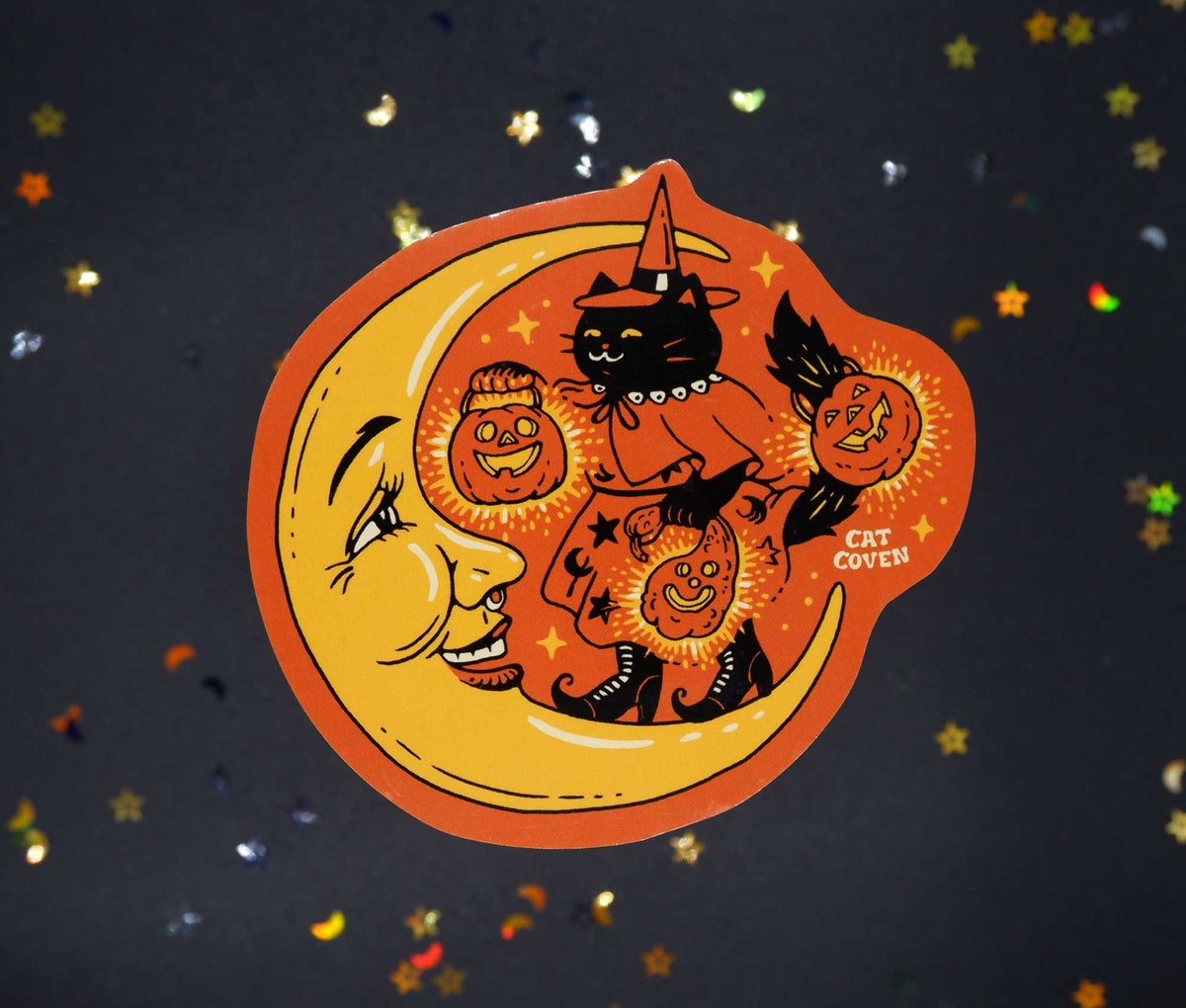 Cat Witch & Moon Sticker