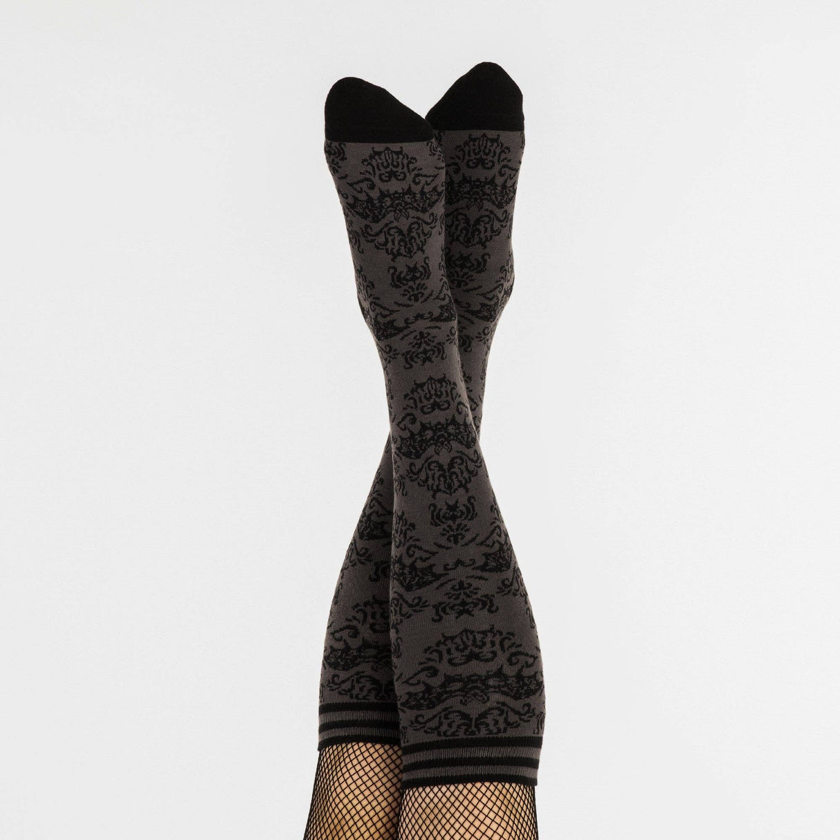 [FootClothes] Bat Damask Knee High Socks