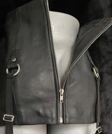 Black Leather Mini Skirt with Adjustable Garters