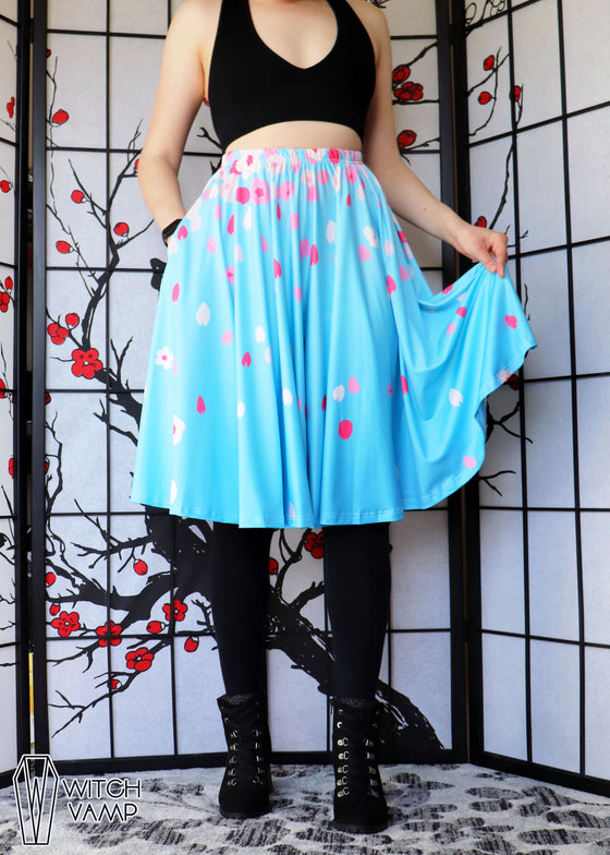 Hanami Day Midi Skirt With Pockets