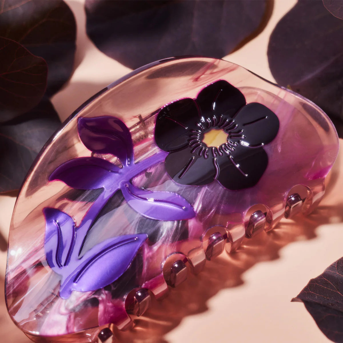 Dark Purple Hellebore Hair Claw