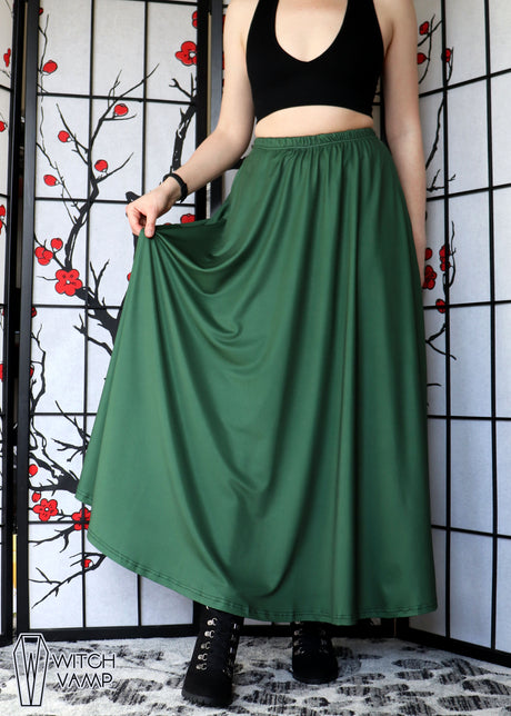 Matcha Maxi Skirt with Pockets