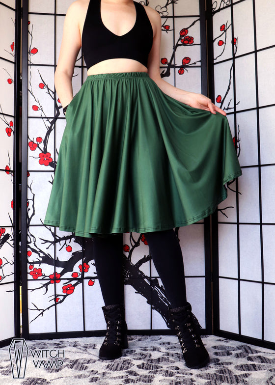 Matcha Midi Skirt With Pockets