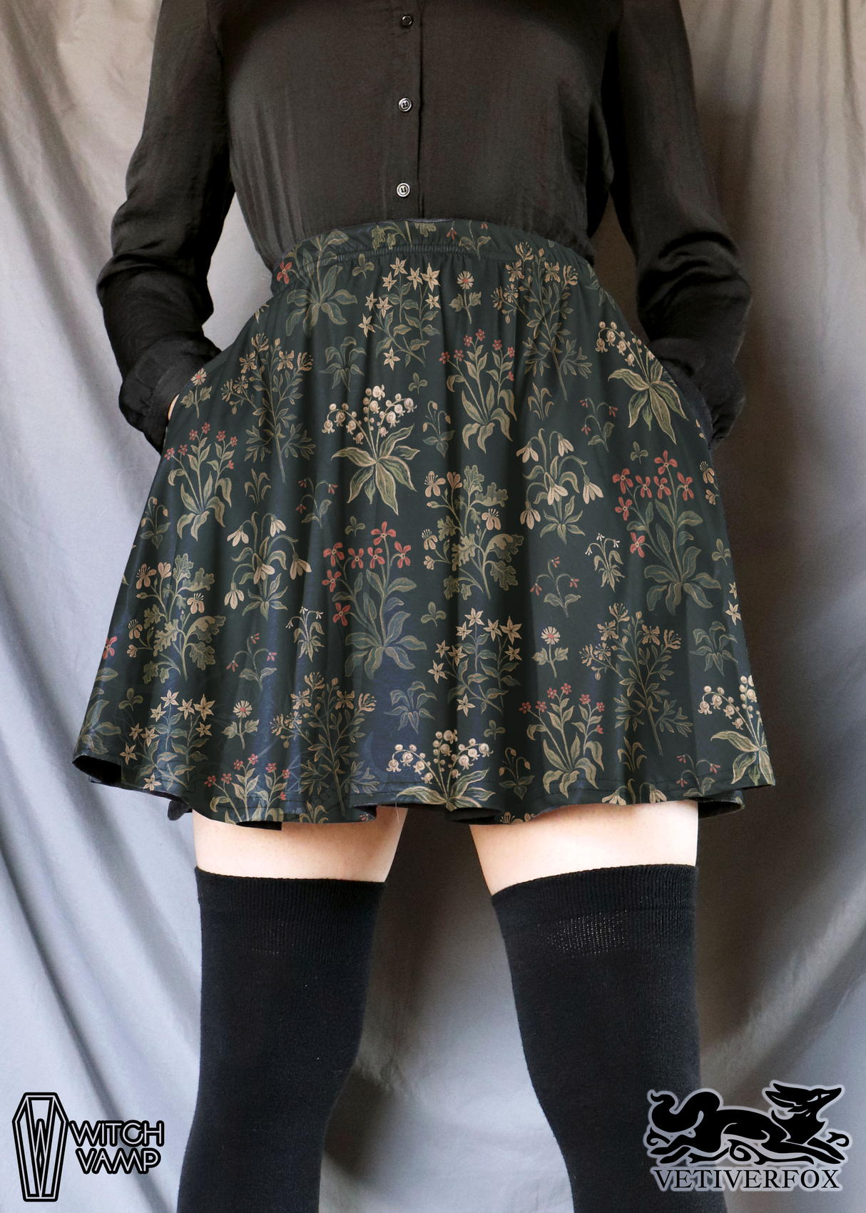 Millefleur Skater Skirt with Pockets