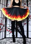 Passion's Flame Skater Skirt with Pockets
