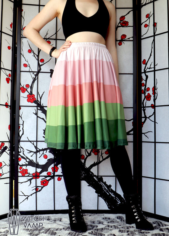 Sakura Latte Midi Skirt With Pockets
