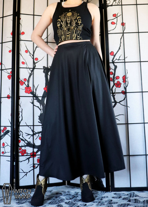 Black Maxi Skirt With Pockets