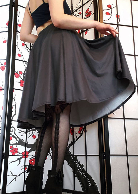 Grey Midi Skirt With Pockets