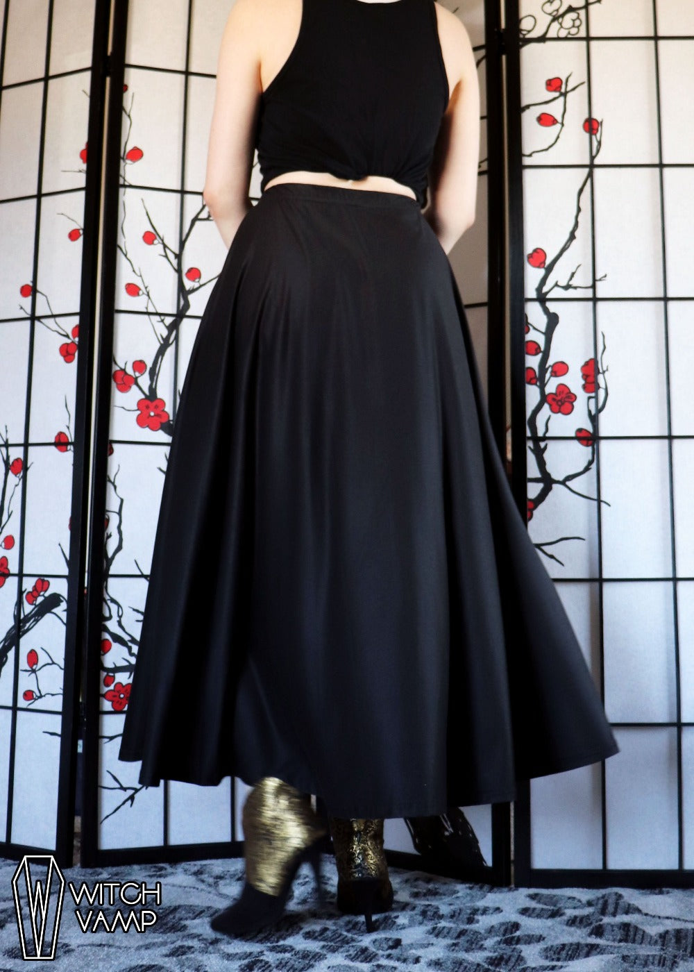 Black Maxi Skirt With Pockets