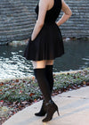 Black Skater Skirt with Pockets